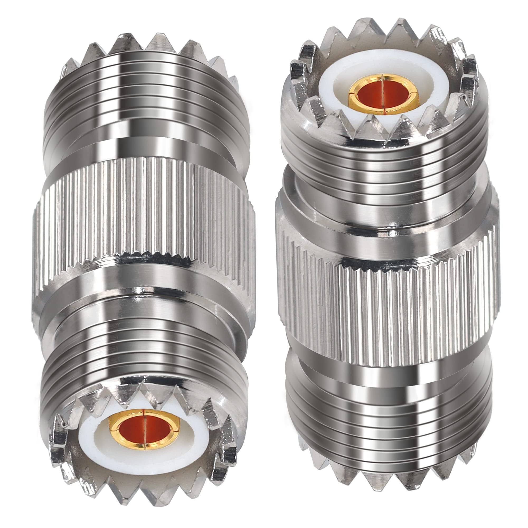 TUOLNK 2PCS PL259 UHF Coax Adapter Cable Gender Changers, SO239 Coax Connector Female to Female Coaxial Adapter for CB Radio, Antenna