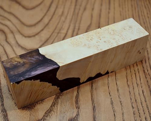 Miniatura 4 de Cuchillos estabilizados de madera de arce BURL para tornear en blanco (460)