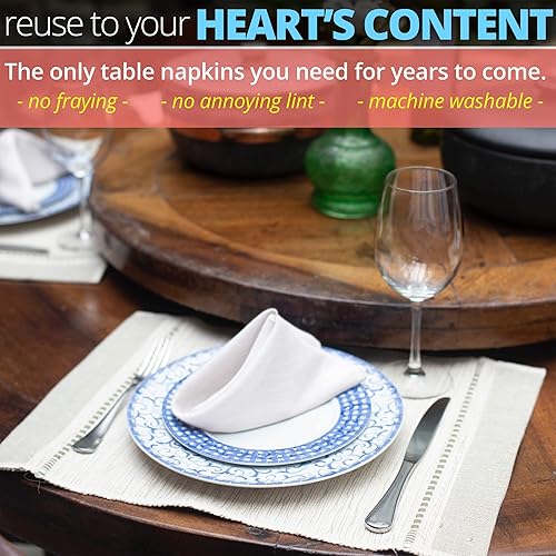 Miniatura 6 de Aunti Em's Kitchen Servilletas de algodón verde salvia de 20 x 20 pulgadas, ropa de cama de gran tamaño 100% natural a granel para cenas, eventos,