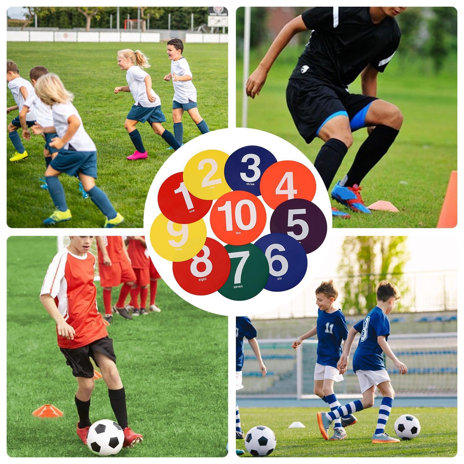 Tapis d'entraînement de football avec cônes antidérapants, Disque de sport Floor Dots, équipement d'agilité