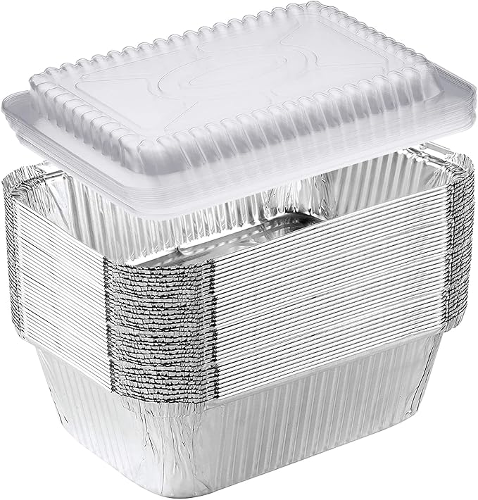 20 Stück Alu-Schalen 1000ml Mit Deckel - Spülmaschinenfest Bis 220°C Für Grill & Gastronomie