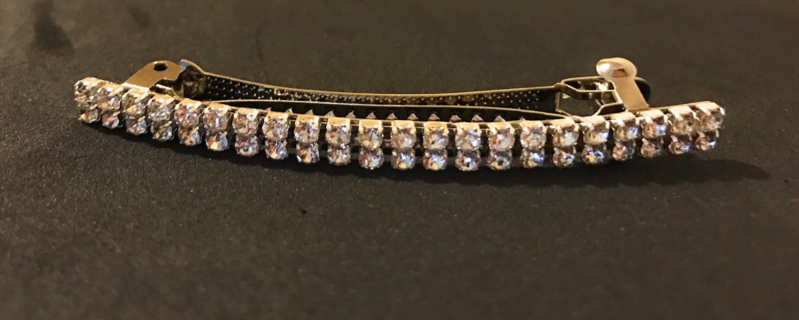 Thin Slim 2 row Rhinestone Hair Barrette Hair Clip Hair pin