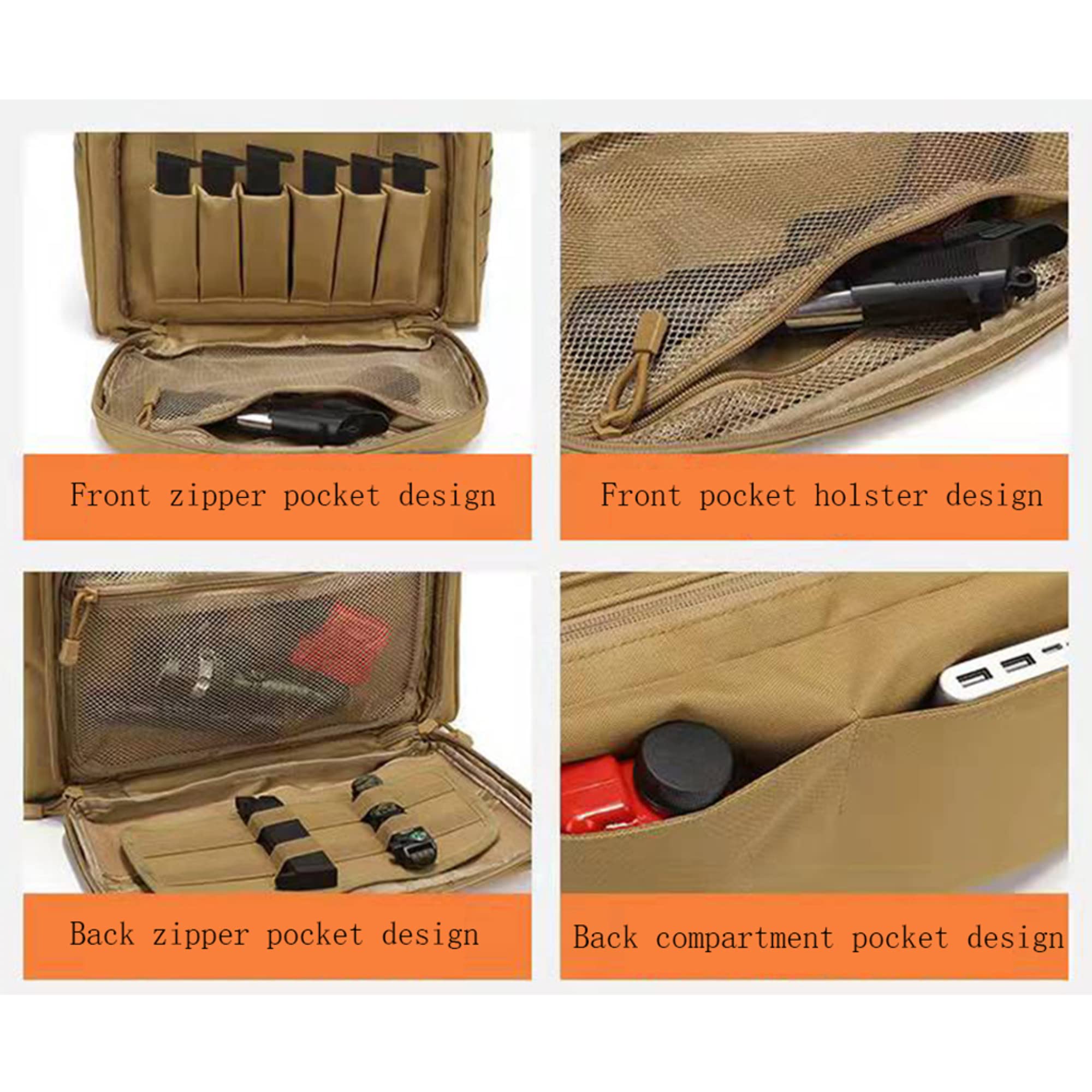 Bolsa de Rango de Pistola táctica Bolsa de Lona de Tiro con Pistola Bolsa de Accesorios de Equipo de munición para Revista de Pistolas para Deportes de Campo de Tiro de Caza