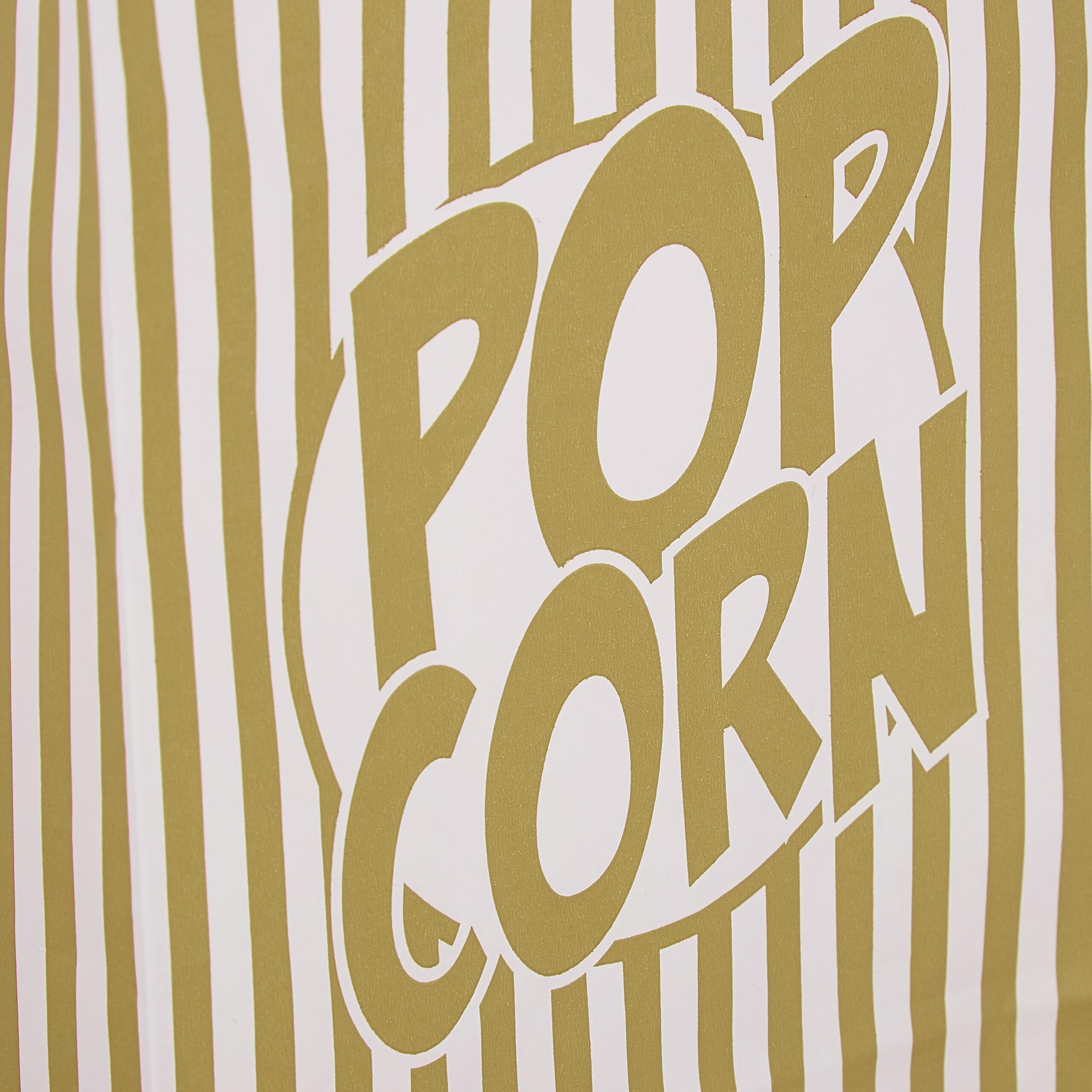 Relaxdays Torebki z popcornem, 144 szt., w paski, małe torby, na imprezę z papieru, w stylu retro, złoto-białe