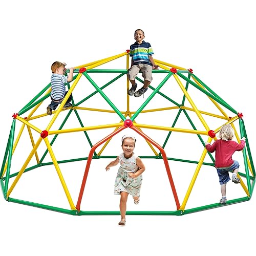 Zupapa 10FT Climbing Dome, Outdoor Wide Door Dome Climber for Kids Supporting 1000 lbs, Easy Assembly Playground Jungle Gym Backyard Play Equipment
