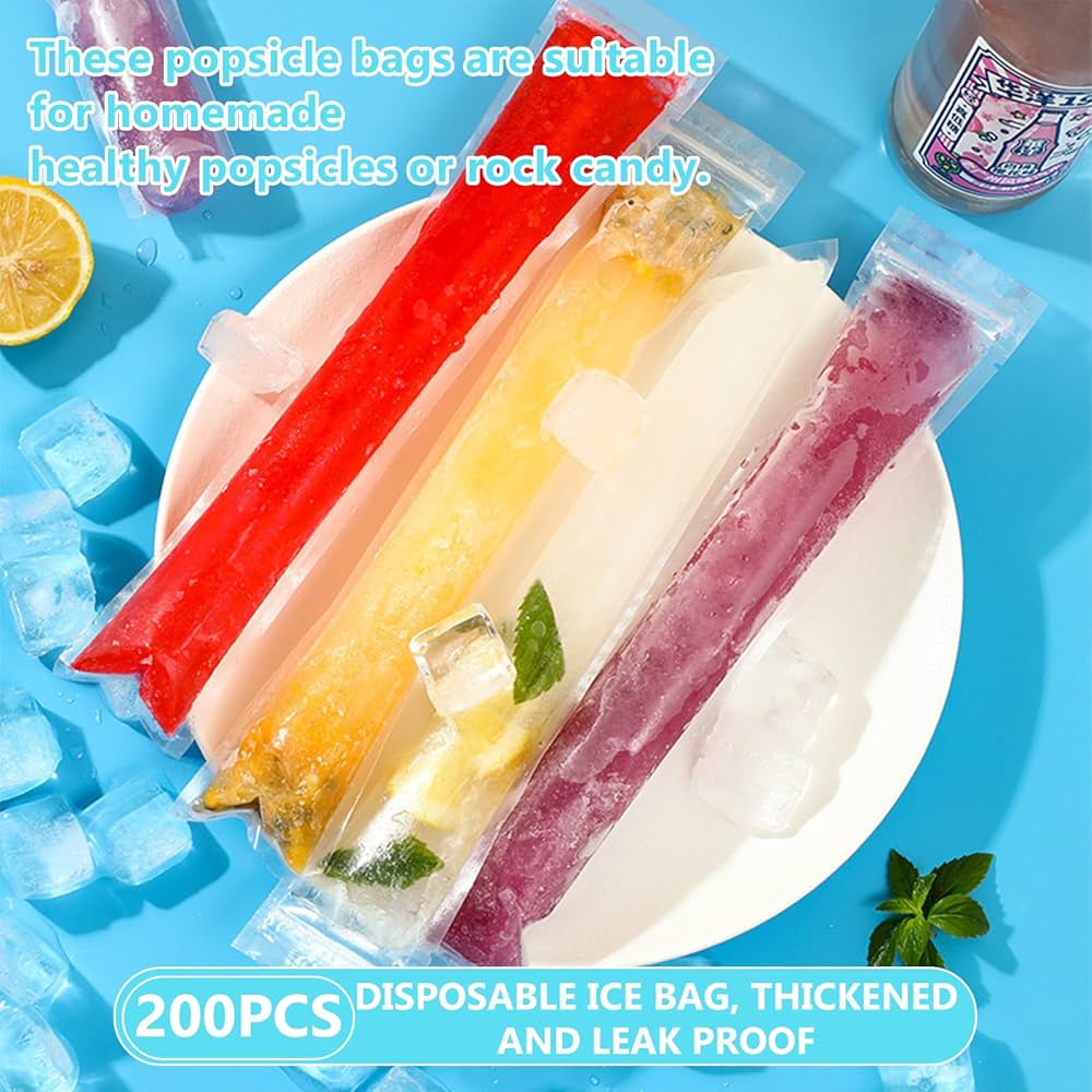 100 Sacs Popsicle Sans BPA - Avec Entonnoir - Pour Glaces, Yaourts Maison - Alternative Aux Moules