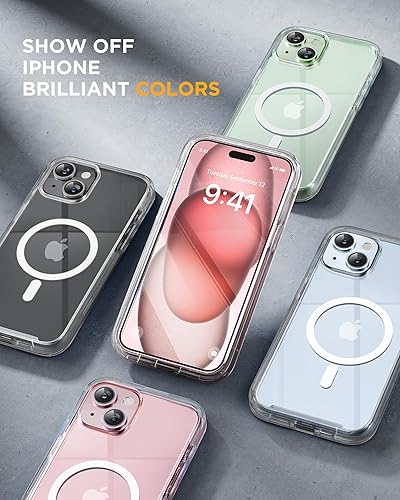Miniatura 14 de Miracase Glass Series - Funda magnética para iPhone 15, compatible con MagSafe, de cuerpo completo, protector de pantalla de vidrio 9H integrado