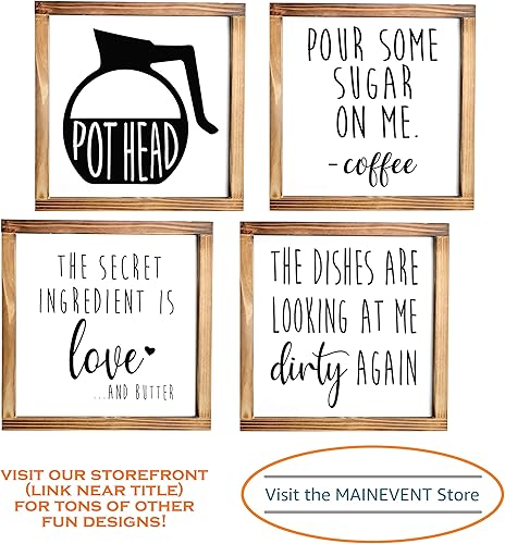 Miniatura 6 de MAINEVENT Letreros divertidos para baño con marco moderno de madera rústica