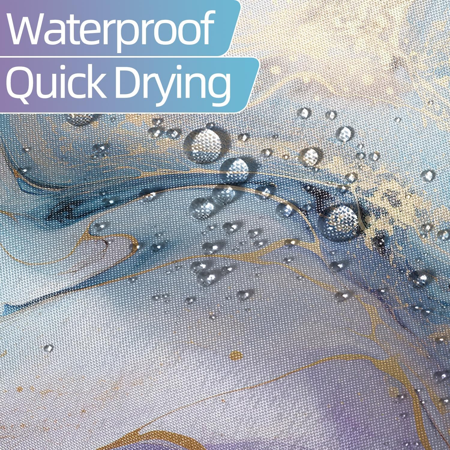 Marble Shower Curtain 72x84 inches for Bathroom Abstract Ink Watercolor Bathtub Room Partition Hotel Decoration Modern Purple Blue Waterproof Fabric Shower Curtains Set with Hooks