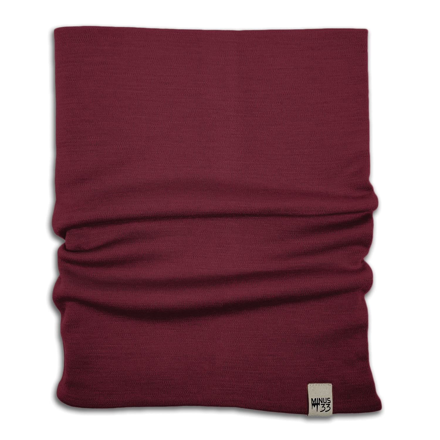 100% Merino Wool - Midweight Neck Gaiter - Skiing Neck Warmer - Winter Face Mask - Multipurpose Headwear - Burgundy - Moisture Wicking Neck Wear