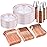 bUCLA 300PCS Clear Rose Gold Plastic Dinnerware - Rose Gold Disposable Dinnerware Set Include 50 Dinner Plates,50 Dessert Plates,50 Knives,50 Forks,50 Spoons,50 Cups for Party, Wedding & Mothers Day