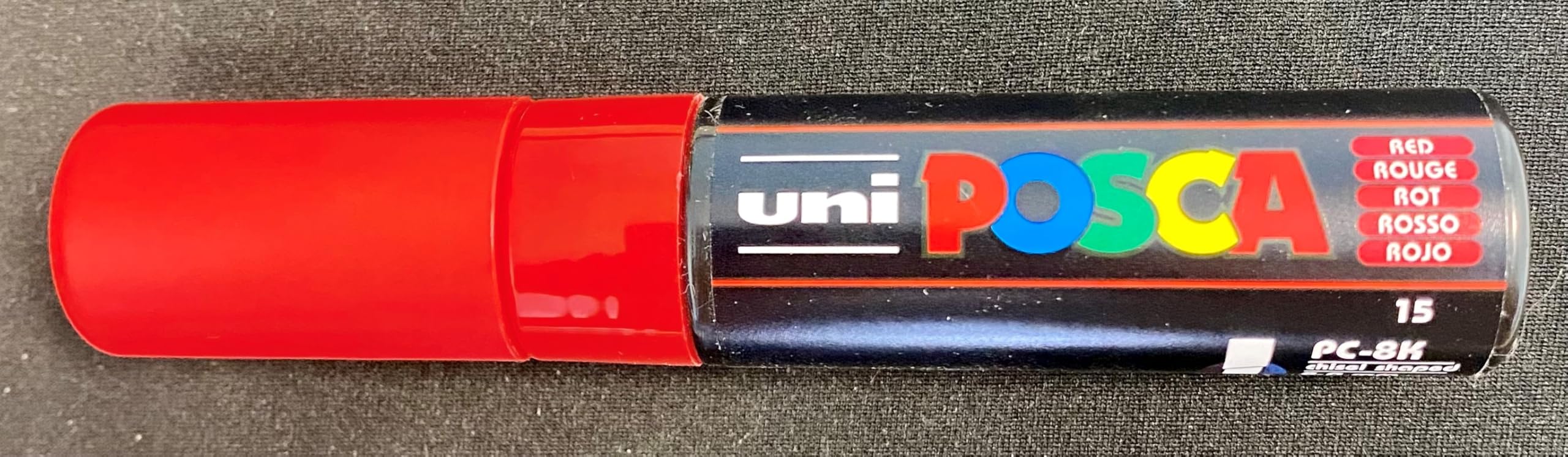 Uni Posca PC8K - Pennarello con punta piatta larga, 8 mm rosso
