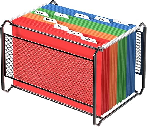 FUCDTEFC Organizador de archivos colgante, marcos de archivos colgantes de malla, carpeta de archivos de acero tamaño carta, caja de archivo,