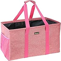 Vista 12 de BALEINE Bolsa multiusos extragrande con marco de alambre reforzado, bolsa de comestibles reutilizable para compras, picnic