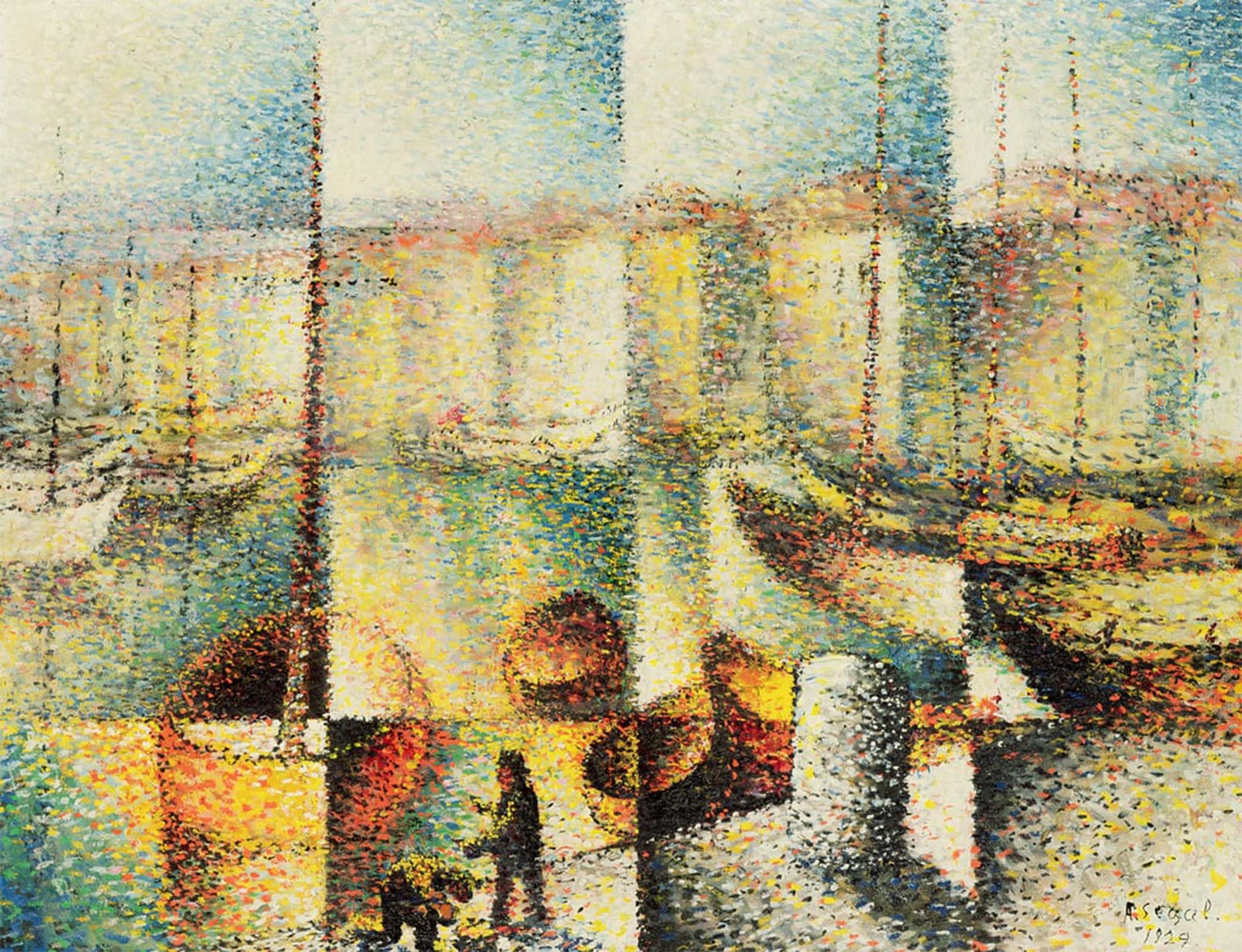 SERENDIPITP Abstract Painting Mural Print Picture Wall Decor Painting Marseille by Arthur Segal Vintage Wall Artwork for Home Decor 60x90cm