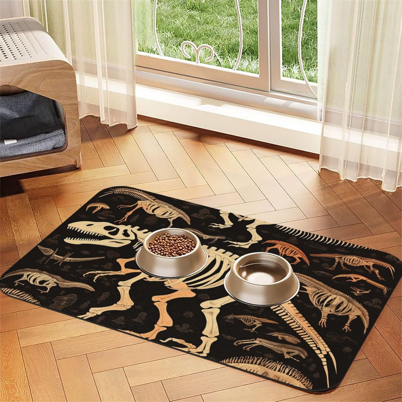 Tapis d'alimentation chien joli tapis nourriture eau antidérapant