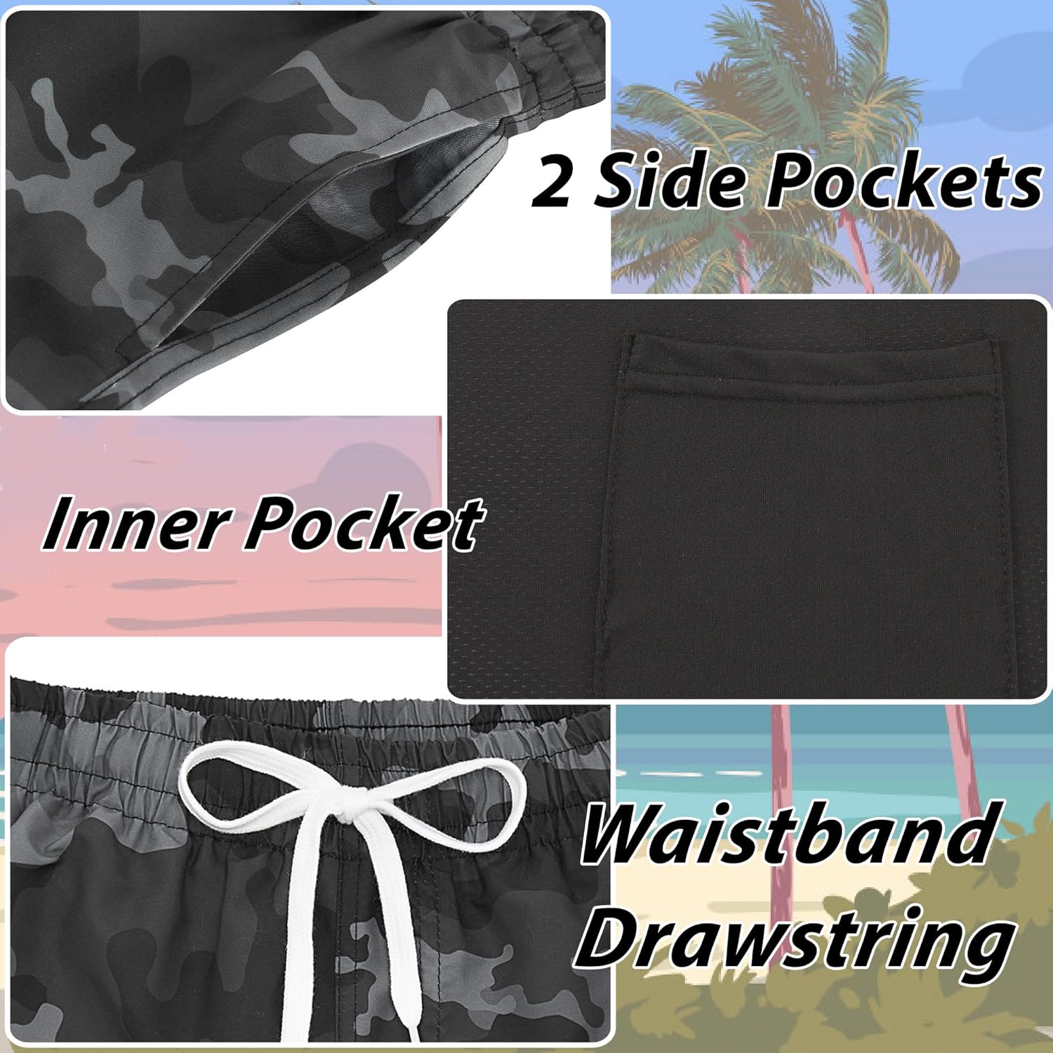 swimsobo Boys Swim Trunks for 5-18 Years Compression Liner Swimsuit Shorts Swimwear Boxer Bathing Suit - Image 5