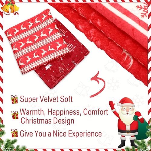 Miniatura 4 de Paquete de 10 mantas de vellón de 50 x 60 pulgadas, acogedora manta de felpa mullida cálida y suave para sofá, cama y hogar (estilo clásico)