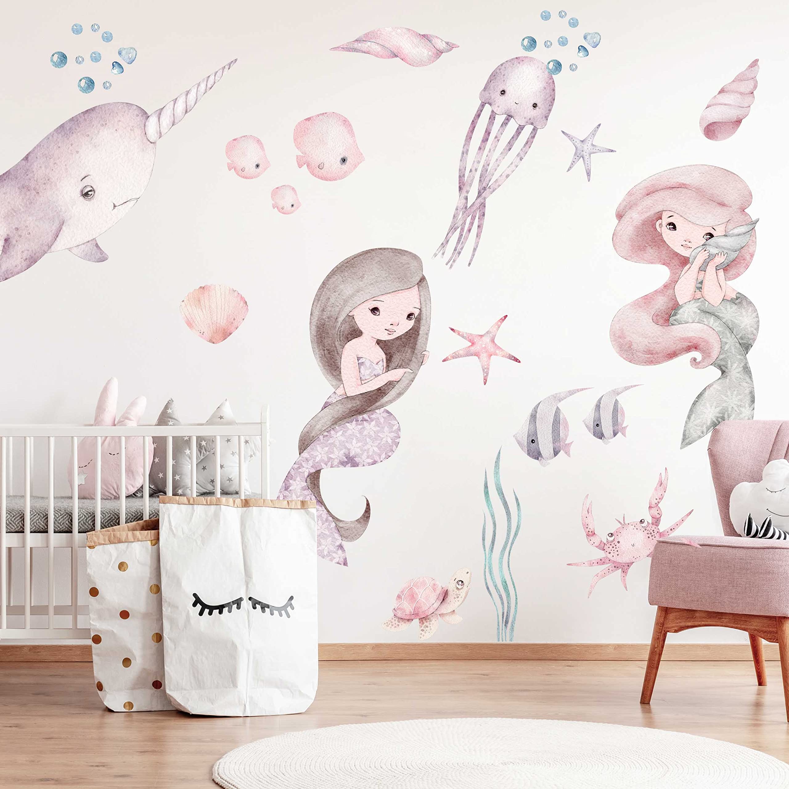 WANDKIND Wandtattoo Meerjungfrau V398 40x40 cm