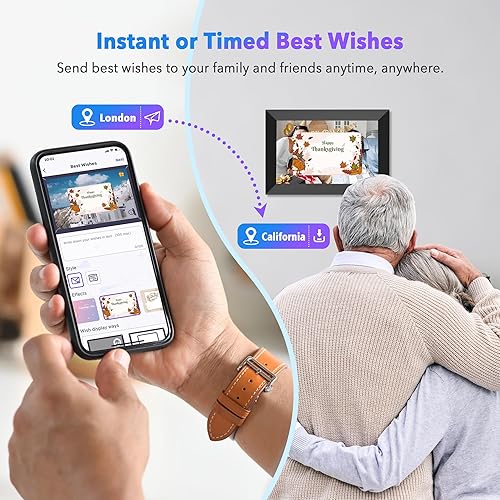 Miniatura 6 de Uhale - Marco de fotos digital de 10.1 pulgadas con almacenamiento de 32 GB, tarjeta SD, marcos de fotos electrónicos con pantalla táctil IPS HD de