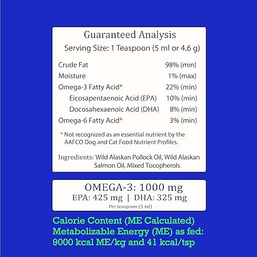 Miniatura 9 de Aceite de salmón y abadejo salvaje de Alaska para perros  Picazón en la piel, desprendimiento, alergias y alivio de articulaciones  Omega 3s