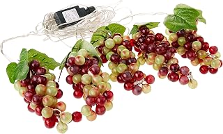 Kurt S. Adler Kurt Adler 100-Light Green and Burgundy LED 5 Grape Bunches Novelty Light Set, Multi