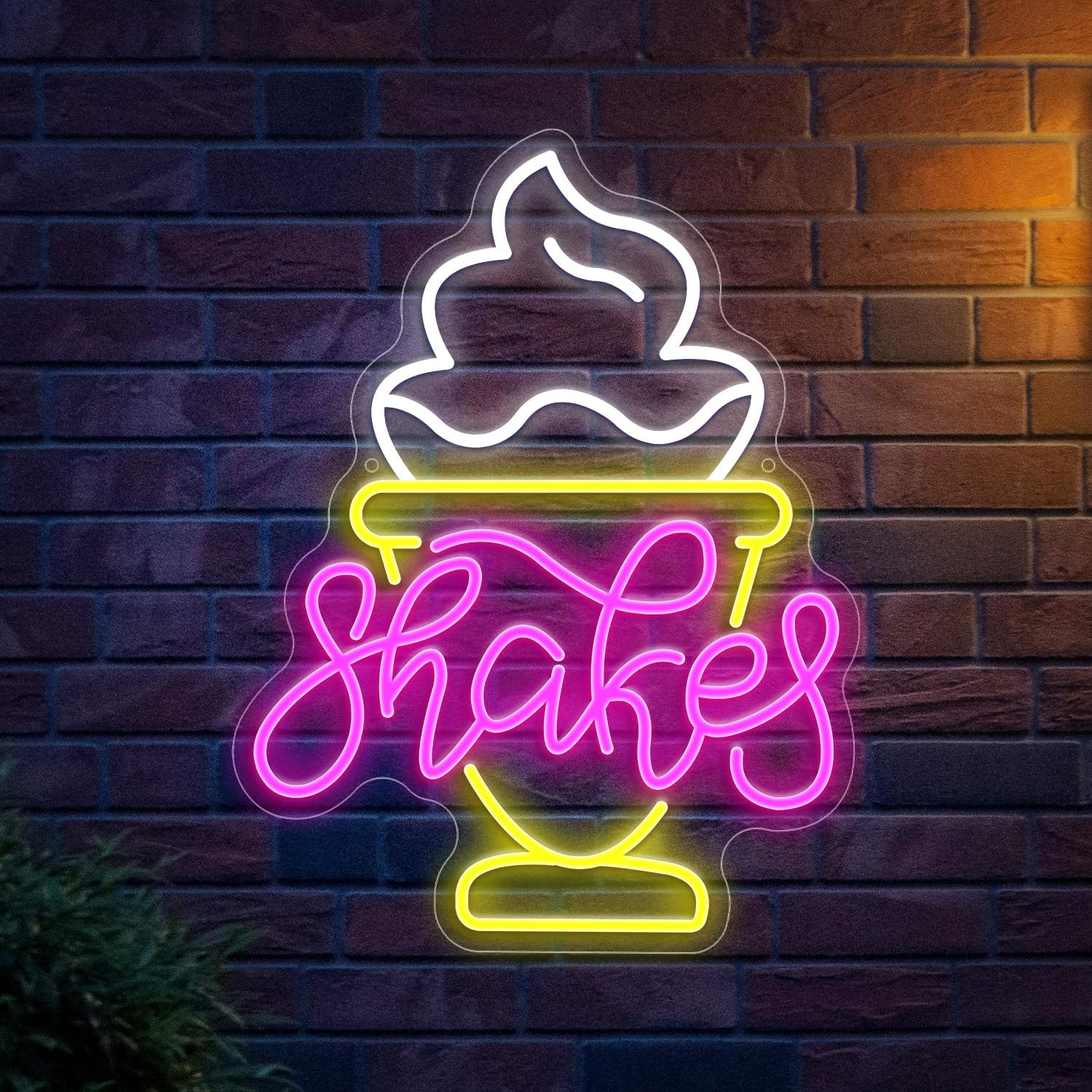 Milk Shake Neon Sign For Business Wall Decor, With Usb Powered Milk Shake Letter Neon Light For Store Cafe Drink Dessert Shop Fast Food Kitchen Restaurant Decor Welcome Sign