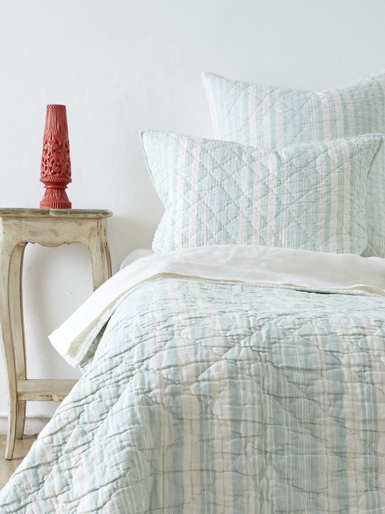 Amity HomeJacob Stripe Quilt Set, Twin, Sea Glass