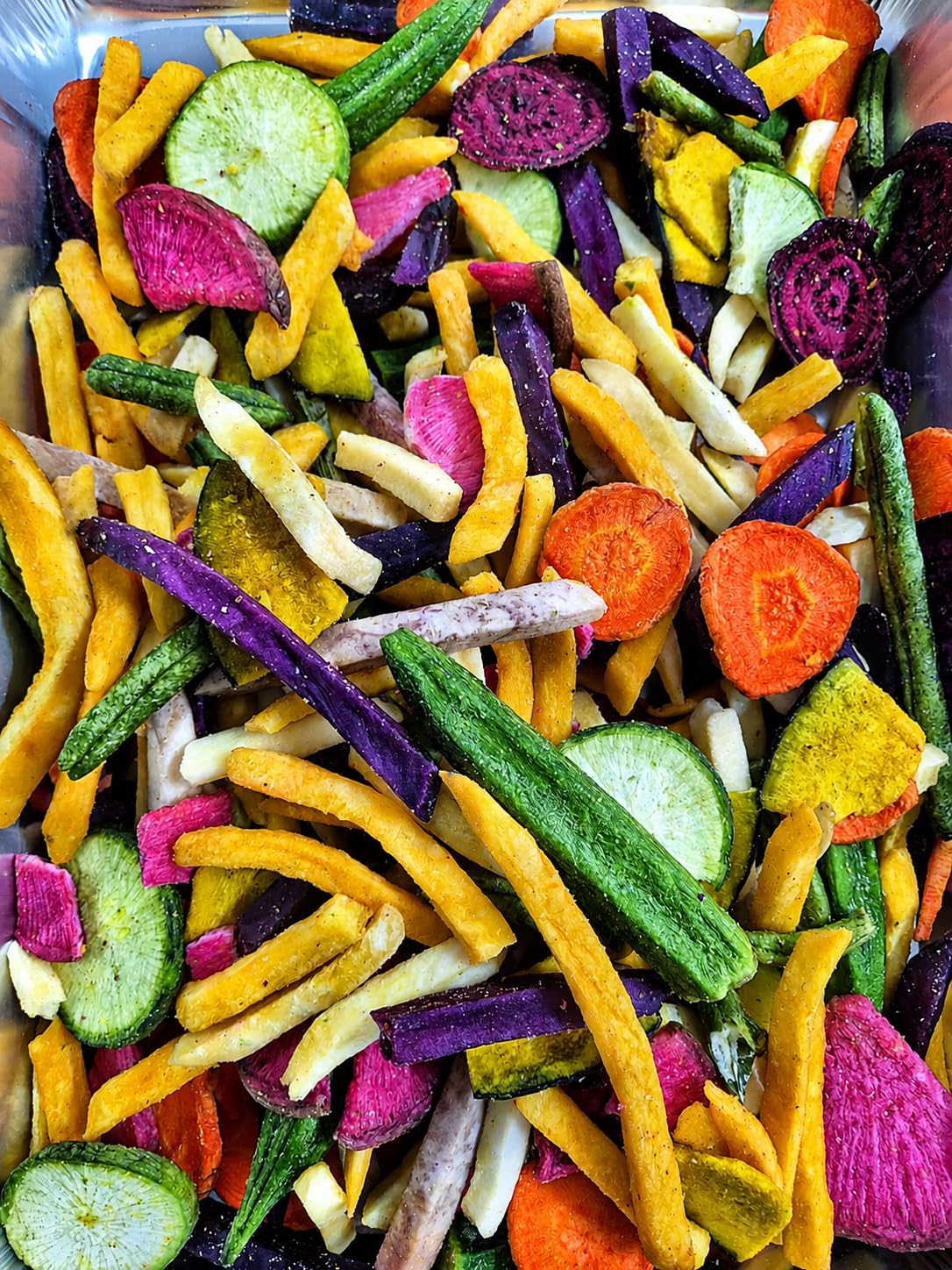 Chips Croccanti di Frutta e Verdura Mix Colorato 1 Kg Snack Gourmet Dolce e Naturale Ideale per Aperitivi Buffet Dessert Decorazioni Piatti Eventi e Catering