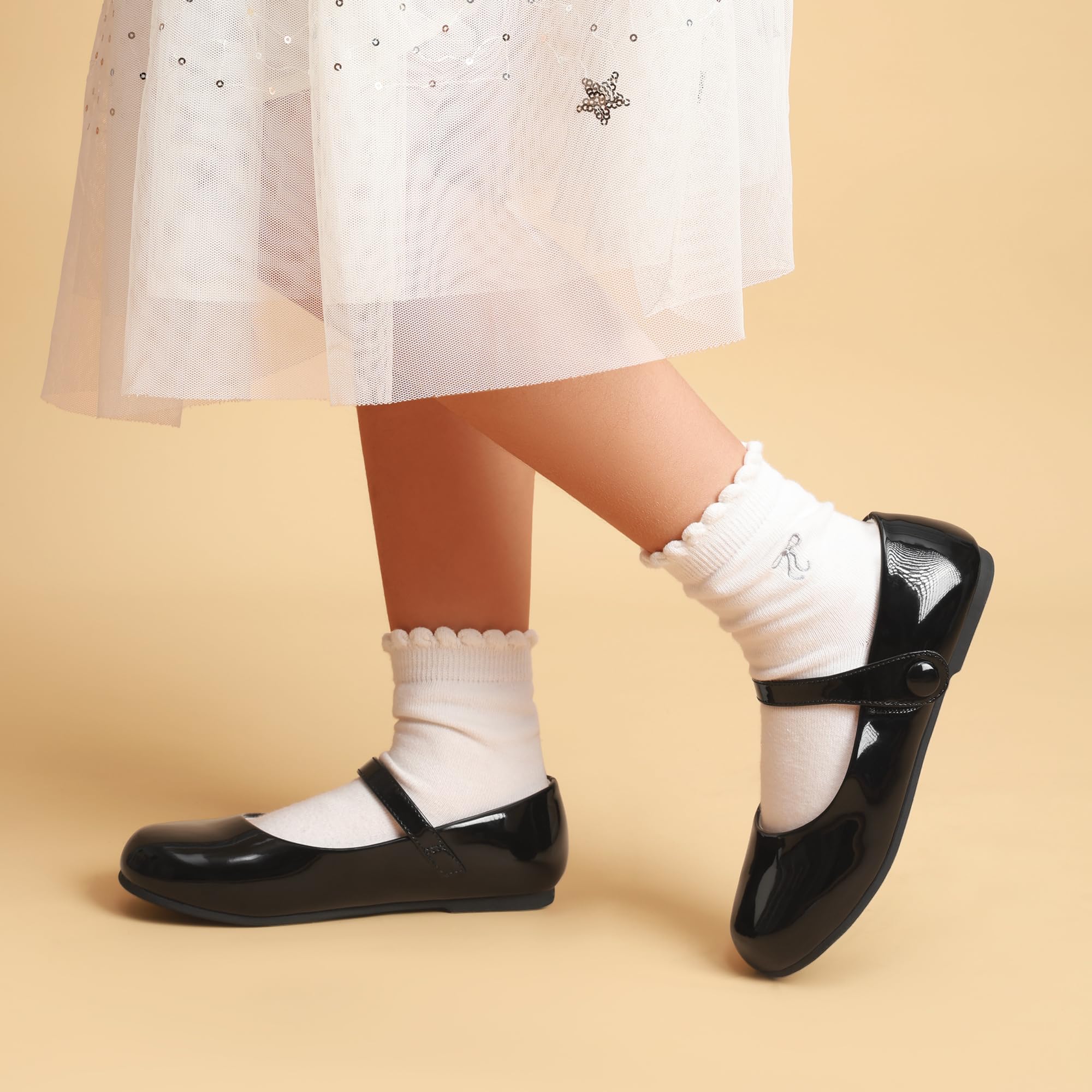 DREAM PAIRS Mädchen Ballerinas für Kleinkinder Prinzessin Schuhe Kinder Kommunionschuhe Mary Jane für Hochzeiten, Blumenmädchen und Partys