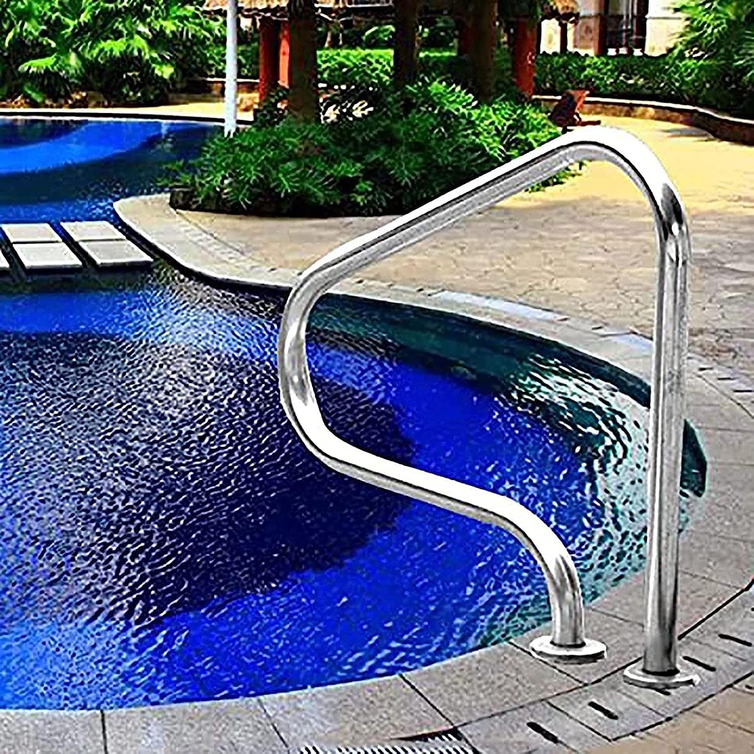 Main courante de piscine premium en inox 304 avec platine de fixation rapide pour bassin
