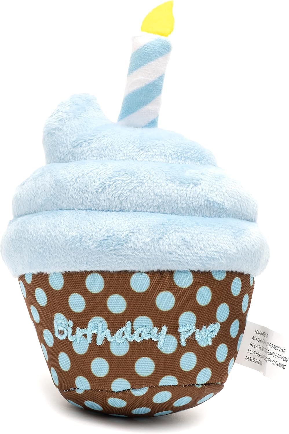 The Worthy Dog Birthday Pup Tough Dog Toy – Chomp-Resistant Durable Dog Toy with Multiple Squeakers, Reinforced Mesh Lining & Strong Stitching - Blue, One Size