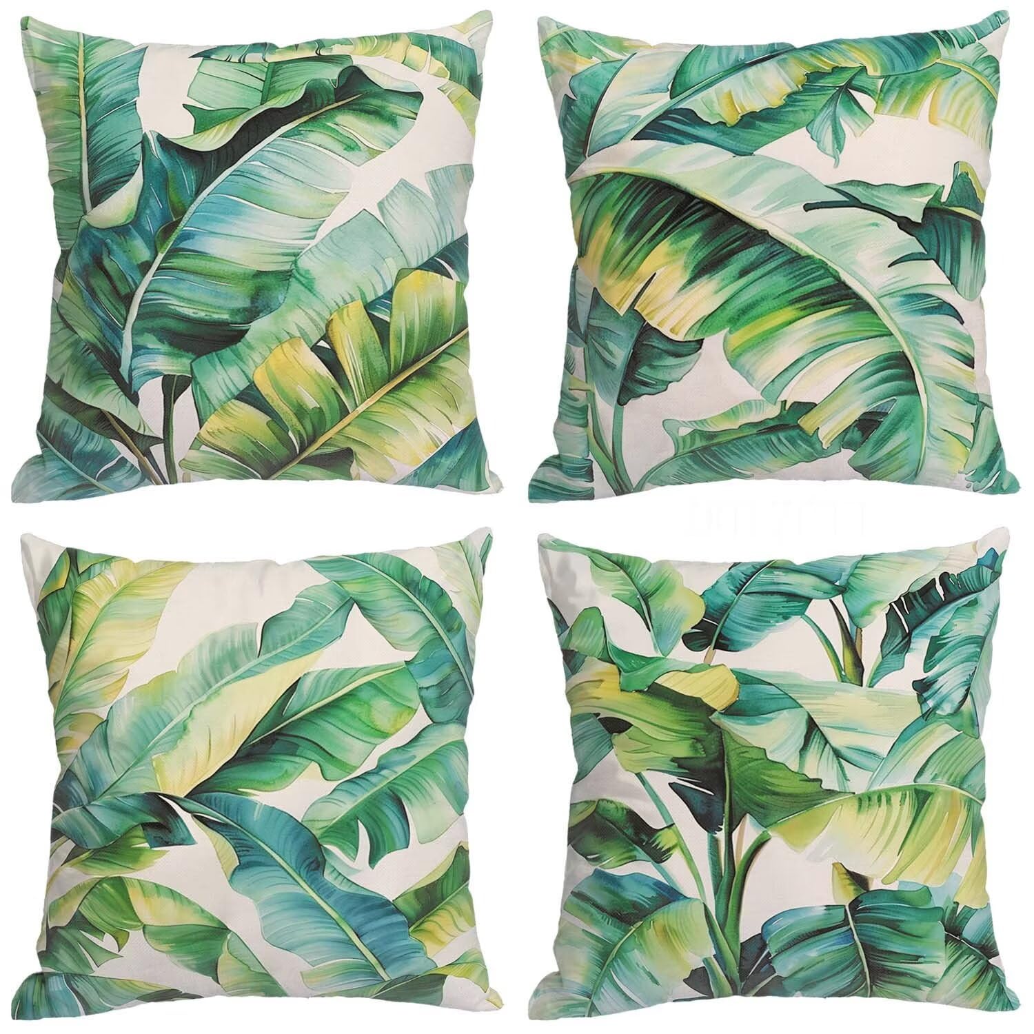 Feuilles de palmier sur votre canapé avec le lot de 4 housses de coussin 50x50