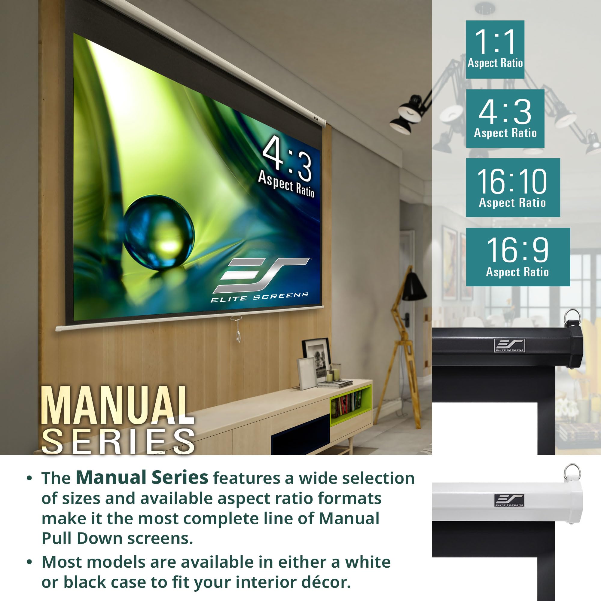 Amazon.com: Elite Screens Manual Series, 80-INCH, 4:3 Aspect Ratio