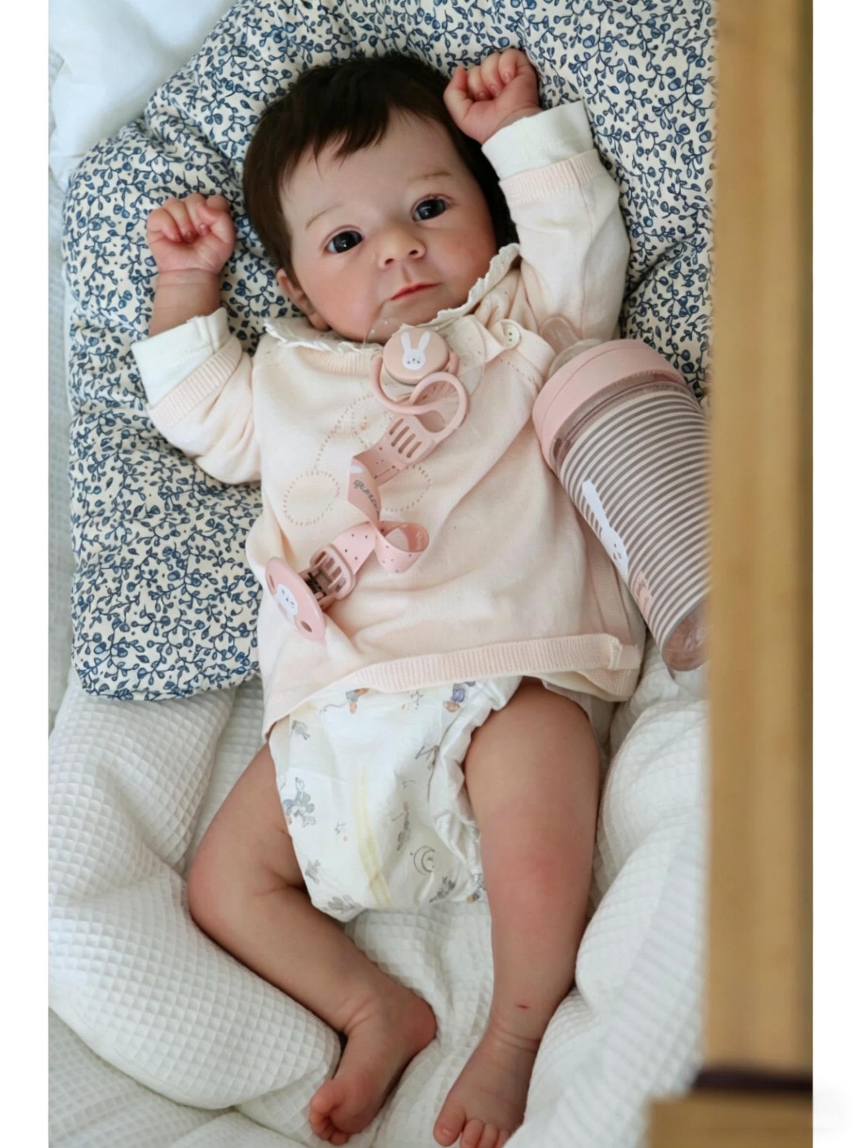 RXDOLL Realistyczne lalki Reborn Baby Dolls silikonowe na całe ciało, winylowe, 45 cm, anatomicznie poprawne lalki dla niemowląt, które wyglądają jak prawdziwe życie, zabawka dla dzieci, zabawka do
