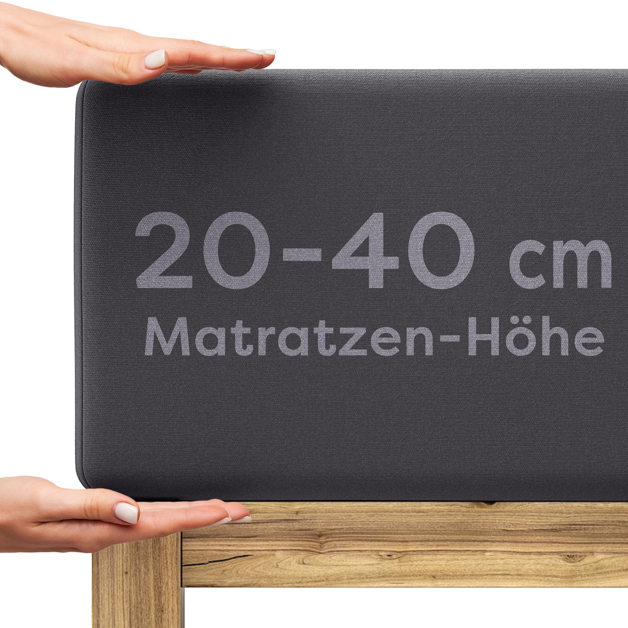 Wolkenfeld Spannbettlaken 90x200cm – 100x220cm – Premium Jersey Baumwolle mit 5% Lycra – Faltenfreies Bettlaken für hohe Matratzen bis 40 cm – Atmungsaktiv & Oeko-TEX Zertifiziert – Anthrazit