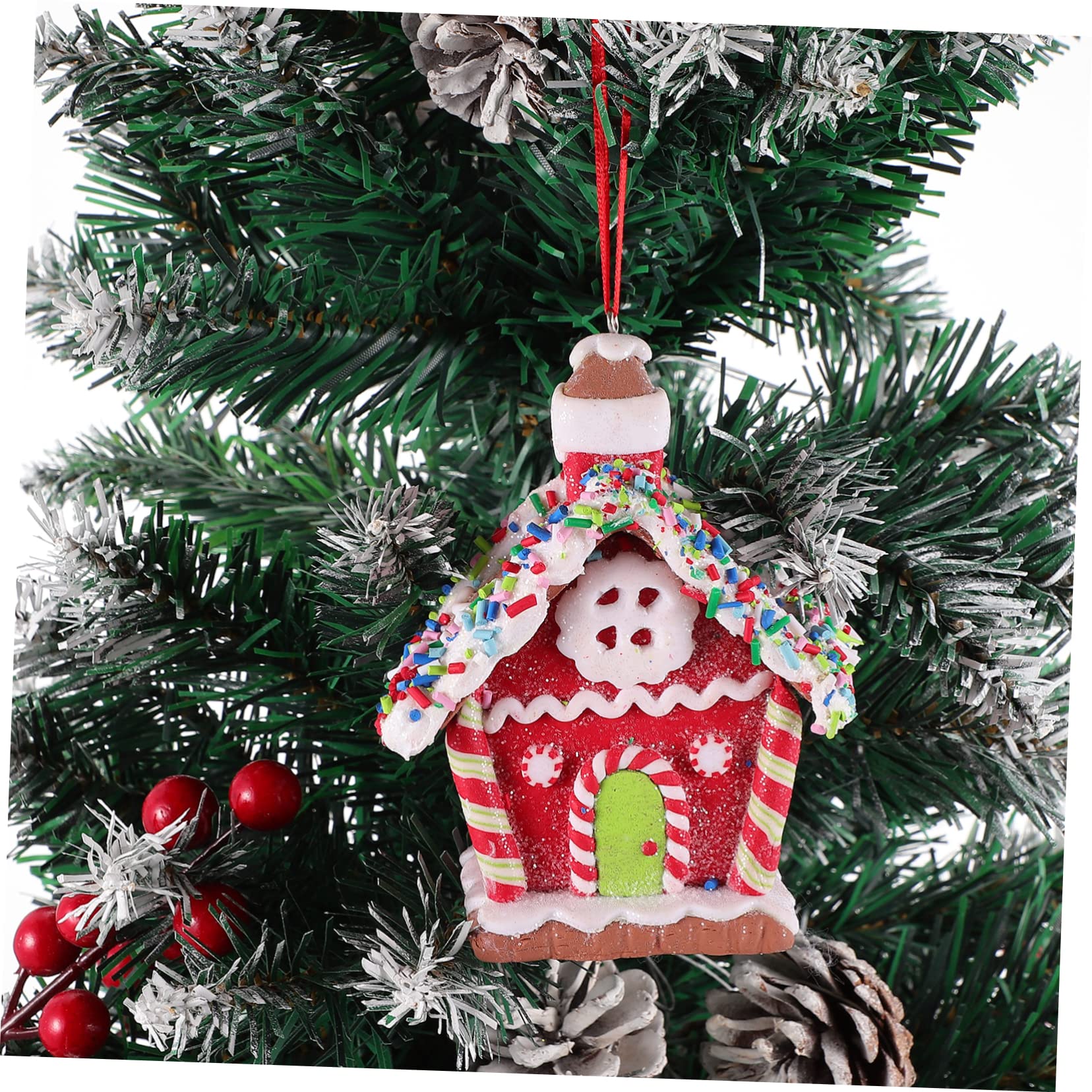 Amosfun 3 Pezzi Di Decorazioni Da Appendere Allalbero Di Natale Squisiti Pendenti in Resina A Forma Di Casa Adornano Il Tuo