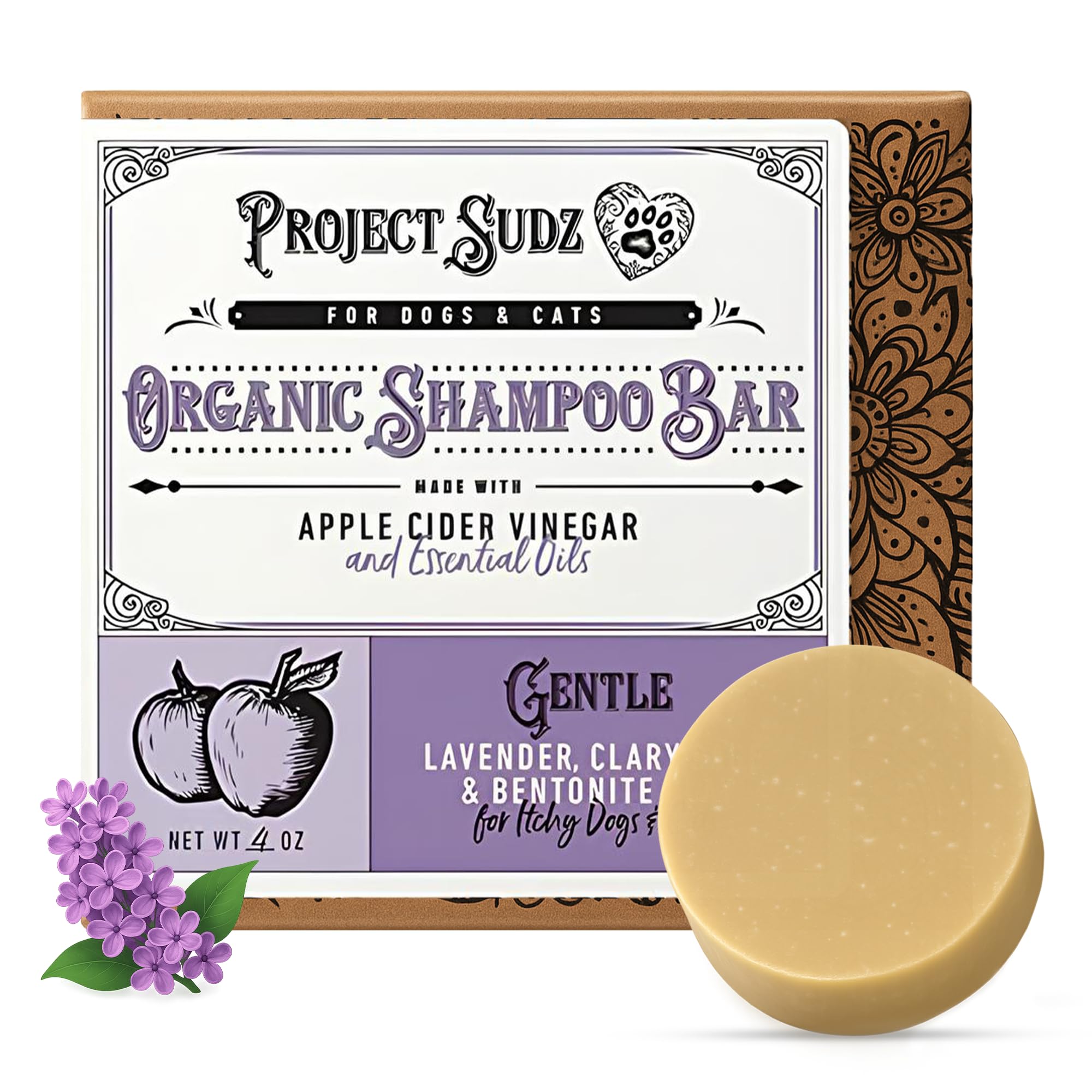 Project Sudz Gentle All Natural Dog Shampoo for Dry Coat for Sensitive Skin | Bar Shampoo for Dogs | Organic Dog Shampoo Sensitive Skin | Lavender (2)