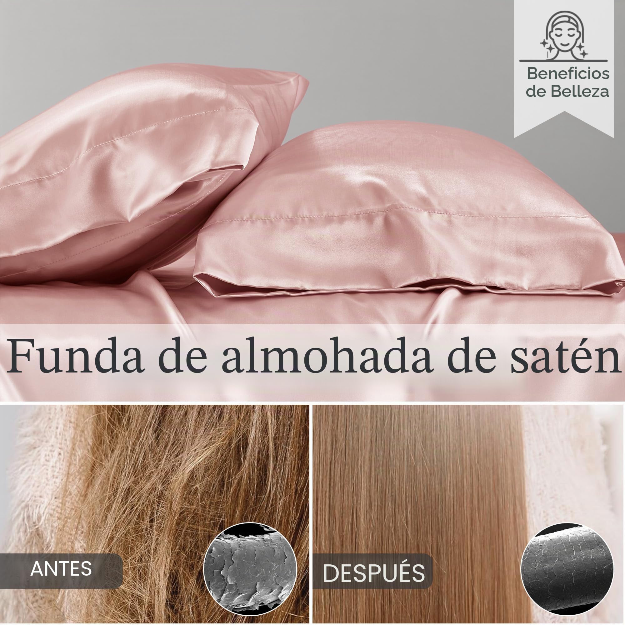 Madison Park Essentials - Juego de sábanas de satén Lujoso y Sedoso con Brillo Natural, Bolsillo Profundo de 16 Pulgadas de Profundidad, elástico en Todo el año, matrimonial, Rubor, 6 Piezas