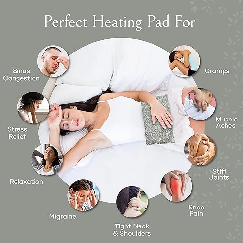 Miniatura 7 de SacksyThyme - Almohadilla térmica para microondas para espalda cuello calambres menstruales hombros alivio del dolor de piernas paquete de terapia