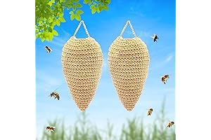 2 Pack Large Crochet Wasp Nest Decoys: Ultimate Wasp Deterrent for Outdoor Protection