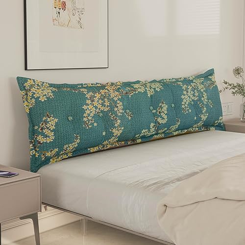 Miniatura 8 de WOWMAX Almohada rectangular para cabecero, almohada individual para cama, almohada para sentarse en la cama, almohada de apoyo de espalda para cama,