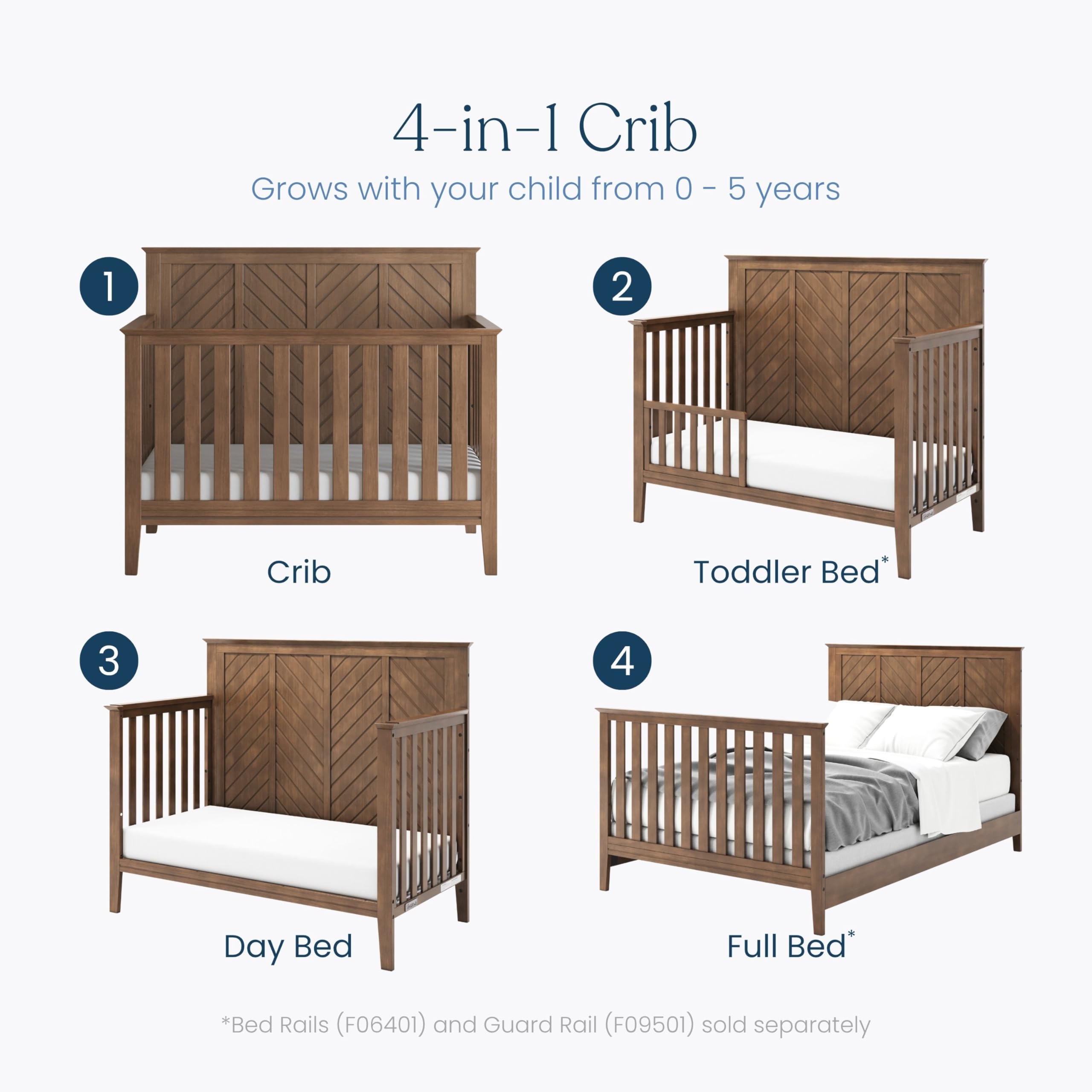 brown crib and dresser Amazon.com: Child Craft Atwood Design 4-in-1 Convertible Baby Crib Nursery Furniture Set, Baby Bed, 3 Drawer Dresser and Chest Drawer, for Babies, Toddlers and Kids Bedroom (3 Piece