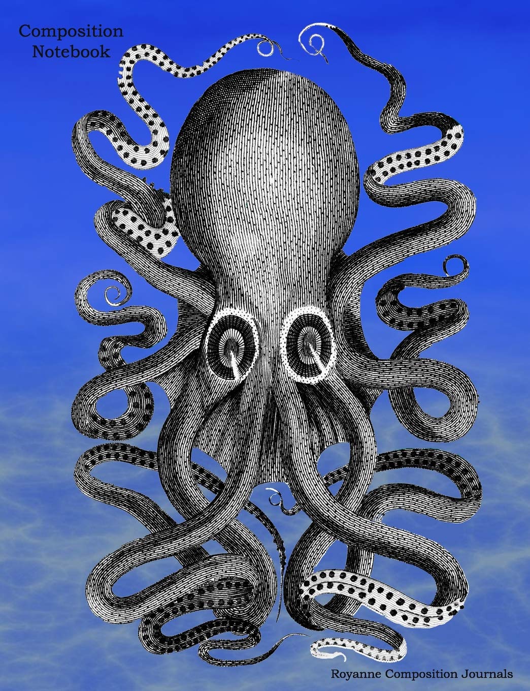 Composition Notebook: Octopus Illustration Ocean College Ruled 120 Pages School Note Book Journal For Class One Subject Soft Cover 7.44" x 9.69"