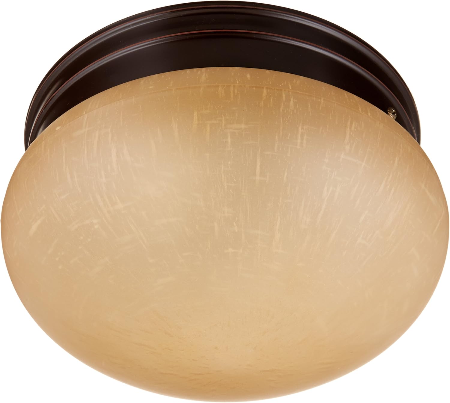Nuvo Lighting 60/2644 Two Light Medium Mushroom Flush Mount Ceiling Fixture with Champagne Linen Glass Shade