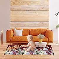 Vista 5 de Alfombras de cocina de Navidad, absorbentes, antideslizantes, para piso, muñeco de nieve, rojo y negro, a cuadros, alfombras y tapetes pequeños