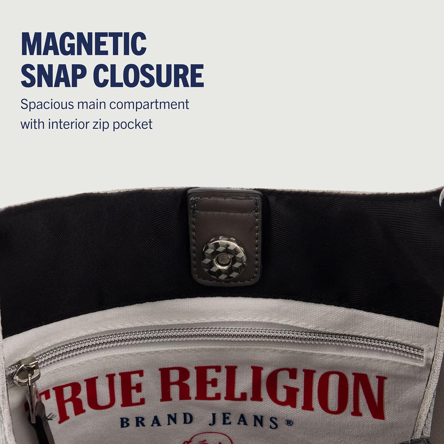 True Religion Women's Shoulder Bag Purse, Large Hobo Handbag with Front Pockets - Image 6