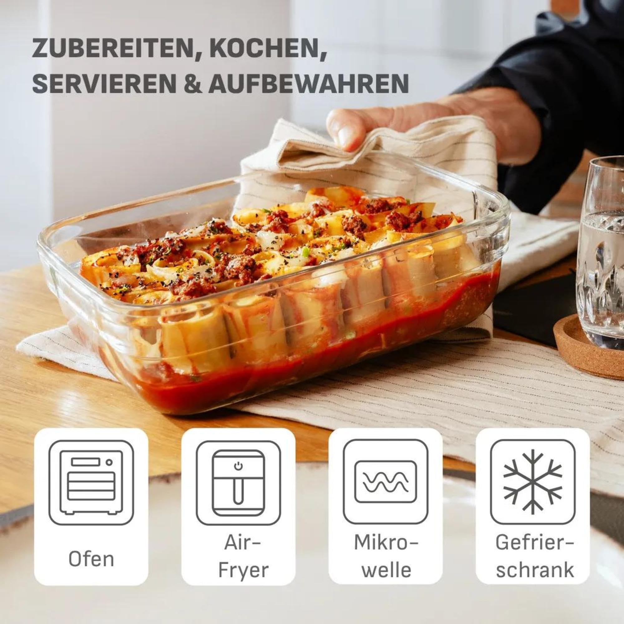 EMSA OneClick Glas Set 6-tlg. Lebensmittelaufbewahrungsboxen, Food storage
