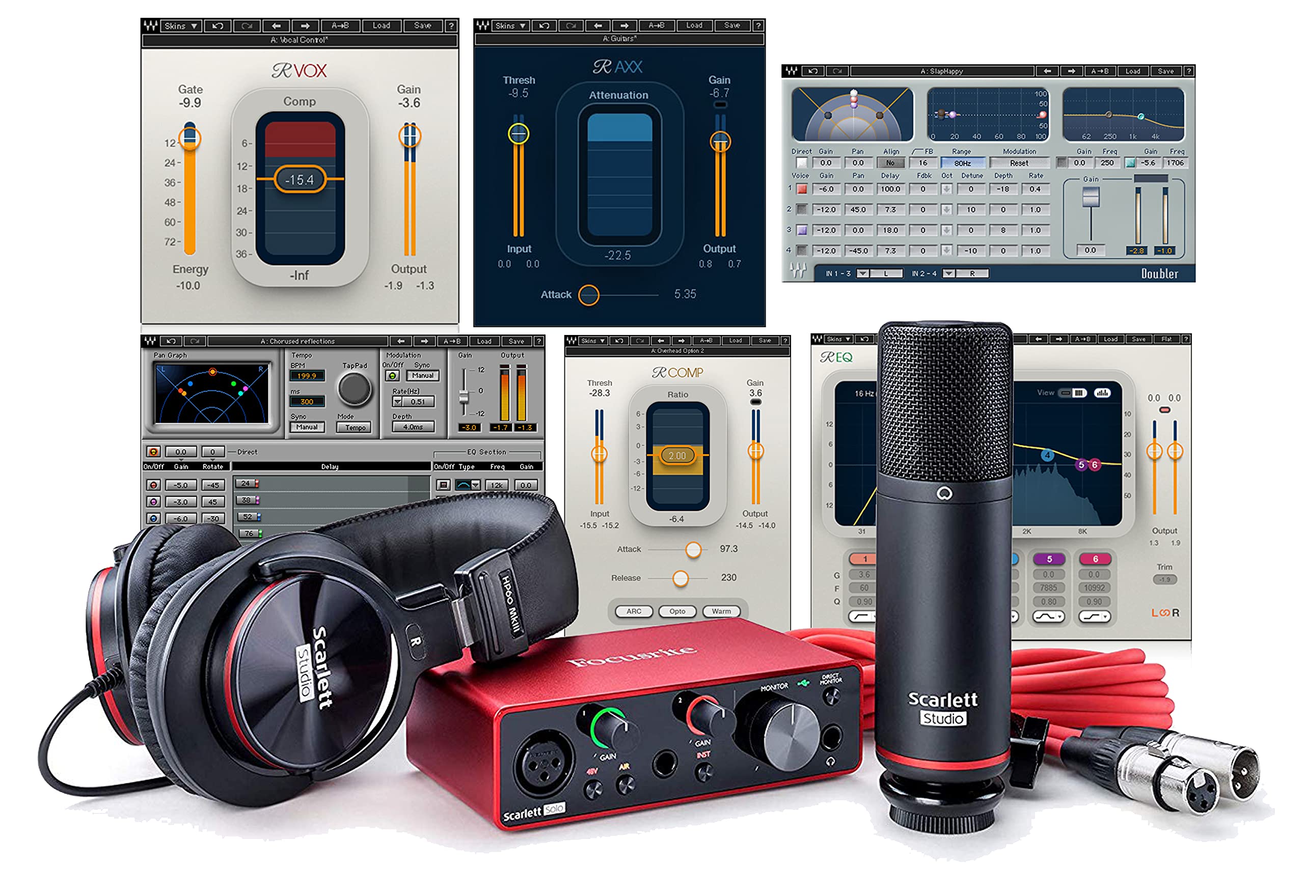 Focusrite Scarlett Solo Studio (3rd Gen) USB Audio Interface plus Waves Musicians 2 Plugins Software Bundle