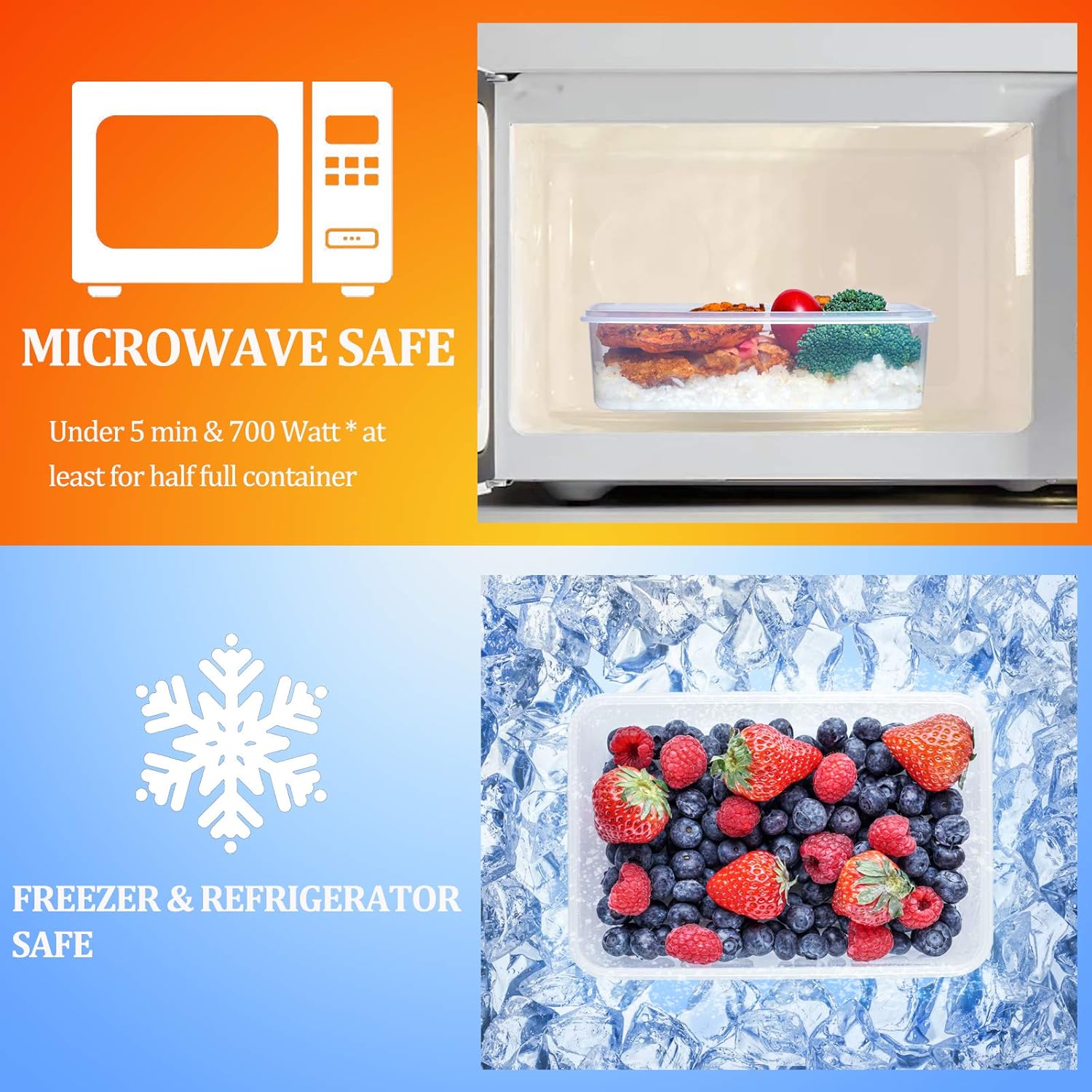 44 Pcs Large Food Storage Containers Set,Airtight Plastic Food Containers with Snap Lids,Leak Proof Food Containers with Lids,Plastic Storage Containers with Lids,Lunch&Leftover Storage Bowl-BPA Free : Everything Else